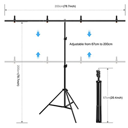 PULUZ Green Screen Backdrop Kit with Stand, 6.5X6.5ft Portable Green Screen Stand kit, GreenScreen Background with Stand Carrying Bag Clamp for Photoshoot, Photography Video, Live Streaming - size: 6.5 x 6.5 Ft