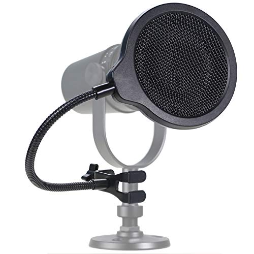 MV7 Microphone Pop Filter Mask Shield For Shure MV7 Mic, 4 Inch 3 Layers Windscreen with Flexible 360°Gooseneck Clip by SUNMON - size: Shure MV7