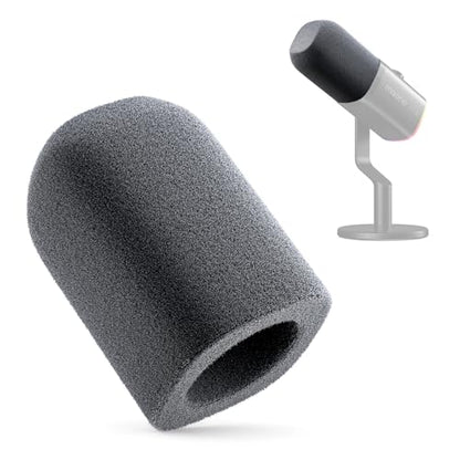 MAONO Microphone Windscreen for PD100W Microphone High-Density Flocked Foam Mic Cover, Soft Flocked Foam for Noise Reduction & Mic Protection, Reusable & Easy to Clean, Dark Grey