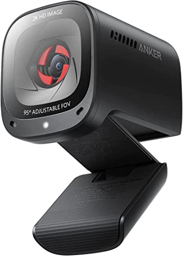 Anker PowerConf C200 2K Webcam, Computer Camera, Low-Light Correction | AI-Noise Canceling Mics, Adjustable Field of View, Built-in Privacy Cover, Stereo Mics, Works with PC/Laptop/Mac for Meeting
