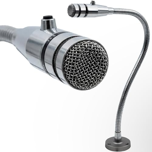 REBUILD SKILLS Push-to-Talk Microphone RBX-515SBG-18X Compatible with Shure 515SBG-18X for use in Restaurants Grocery Store Drive Thru - 20" Gooseneck, Mount Attached and 6½’ Cord