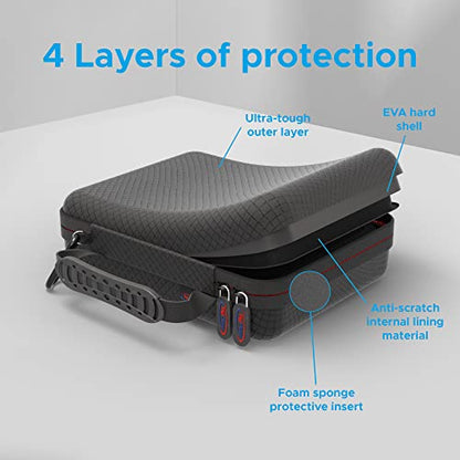 DigiCharge Action Camera Carrying Case – Fits GoPro Lit Hero 13, 12, Max 2, DJI Osmo Action 5/4 & More – EVA Hard Shell Travel Bag with Mesh Pocket, Foam Cut-Outs & Work Mat – 7×6×2.5 Inches - size: M