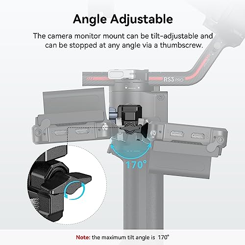 SMALLRIG Adjustable Camera Monitor Mount with Quick Release NATO Clamp, Cold Shoe Mount, Anti-Twist Design for DJI RS 5 / RS 4 Mini/RS 4 / RS 4 Pro/RS 2 / RSC 2 / RS 3 / RS 3 Pro/RS 3 Mini - style: Normal