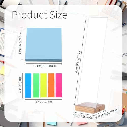 2 Pcs Acrylic Monitor Memo Board with Removable Stand Portable Monitor Sticky Note Board Sticky Notes Index Tabs for Computer Screen Monitors, Office Desk Accessories, No Screen Damage