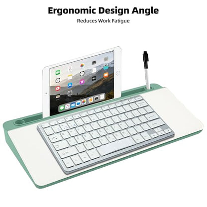 Desktop Whiteboard, Glass Dry Erase Board, Desk Board Buddy,Computer Keyboard Stand,Desk Whiteboard Organizer for Home,Office,School Supplies(Green) - color: Green
