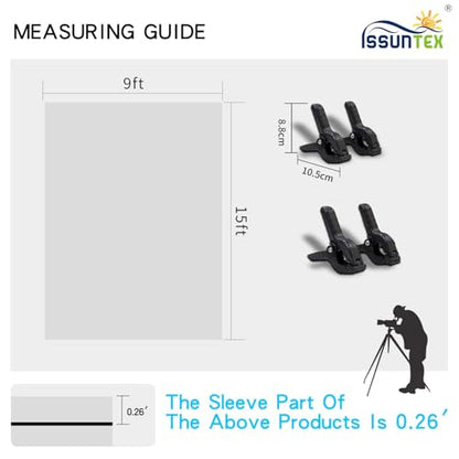 ISSUNTEX 9X15 ft Background Polester Backdrop, Photo Studio, Collapsible High Density Screen for Video Photography and Television-Gray - color: Gray