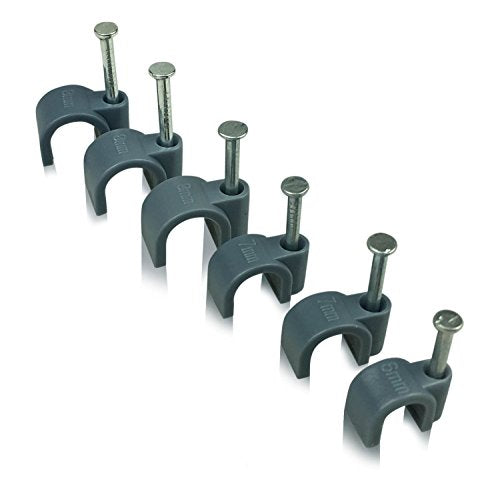 On1shelf Cable Clips Round Grey x 50pcs (0.55" / 14mm)