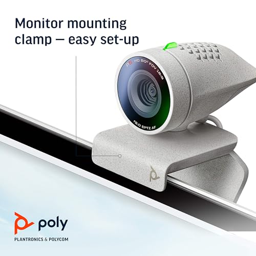 Plantronics Poly - Studio P5 Webcam with Poly Sync 20+ Speakerphone Kit Polycom - 1080p HD Professional Video Conferencing Camera & Bluetooth Wireless Smart Speakerphone-Certified for Zoom & Teams
