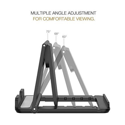 MoKo 2PCS Phone/Tablet Stand, Desktop Holder for 4-11" Device, Fit with iPhone 17/17 Air/17 Pro/17 Pro Max, iPhone 16/Pro/Pro Max/Plus, iPhone 15/Pro/Pro Max/Plus, iPhone 14/Pro/Pro Max/Plus - color: Black