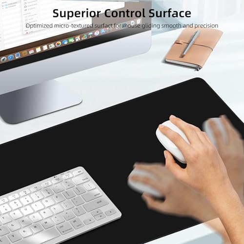 Mouse Pad with Wireless Charging, Gaming Mouse Pad with Ultra-Smooth Surface, Large XXL Desk Mat, Non-Slip Mouse Mat, Waterproof Computer Keyboard Pad for Gaming, Desk, Office, PC, 800x300x4MM, Black - color: Black - 31.5"x11.8"