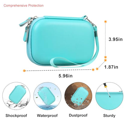 Elonbo Camera Carrying Case for KODAK PIXPRO FZ55 / FZ53 / FZ45 / FZ43 16MP Digital Camera, Vlogging Camera Storage Holder Travel Bag, Mesh Bag Fits Batteries, Cable, Memory Card, Card Reader, Green - color: Green+Inside Green