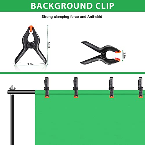 10x6.5ft Backdrop Stand, Photo Video Studio Adjustable&Lockable Heavy Duty Background Support System Kit with 4 Backdrop Clamps, 2 Sandbag and Carry Bag for Photography, Parties, Wedding - color: BJJ 2x3M