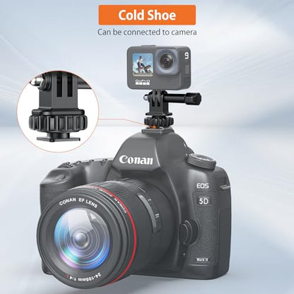 VRIG Hot Shoe Mount Adapter for GoPro Hero 13/12/11/10/9/8/7/6/5, DJI Osmo Action 6/5 Pro/ 4, AKASO Brave 8/7/6 Applicable for Tripod Selfie Stick Monopod and DSLR Camera - style: Cold Shoe to Gopro Adapter