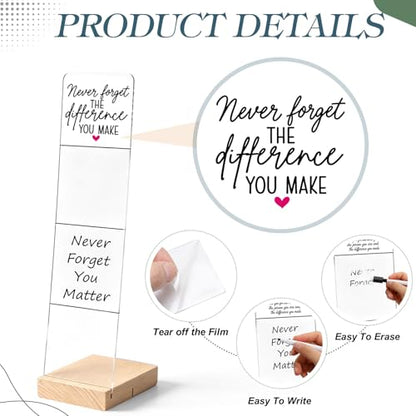 Affrolling Monitor Memo Board with Removable Wooden Base Acrylic Portable Memo Notes Holder Desk Accessories Organizer with 600 Sheets Reminder Notes Office Desk Decor Gift(Inspirational) - style: Inspirational
