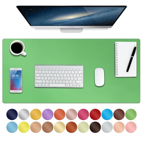 Boutilon Leather Desk Pad Protector,Non-Slip Mouse Pad,Laptop Desk Pad,Office Mouse Mat,Waterproof Leather Desk Blotter,Desk Writing Pad for Office and Home (S-Light Green,24"x 14") - color: Light Green, size: 14" x 24"