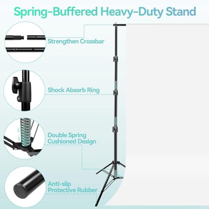 EMART Portable Photography Backdrop Stand Kit 10 x 10 ft with 10 x 15 ft White Backdrop, Adjustable Background Support System for Photo Video Studio, Photoshoot, Party, Live Game, Interviews - size: 10*10ft Stand/10*15ft Backdrop