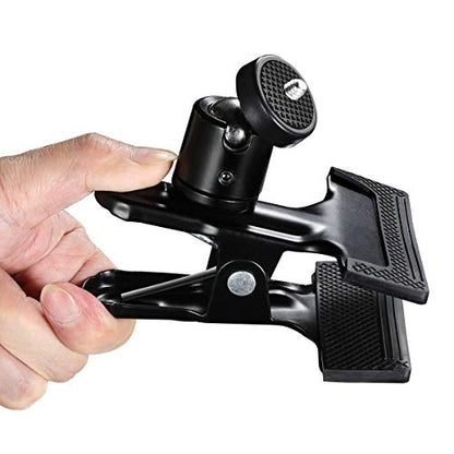 Multi-Function Tripod Clip Clamp Flash Holder Mount with 360 Swivel Photography Ball-Head for SLR, DSLR, Video Cameras, Studio Backdrop