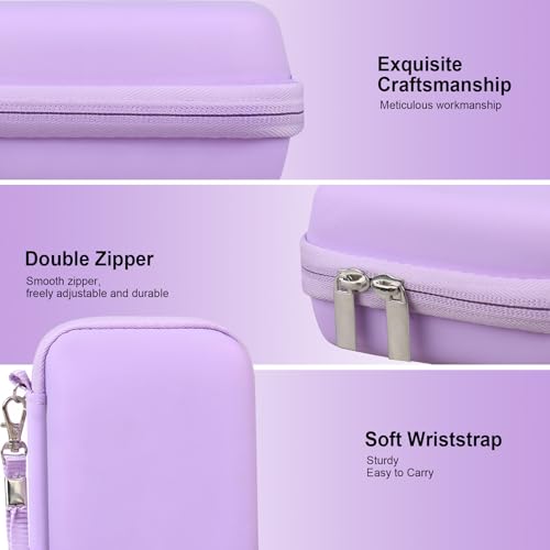 RAIALL Carrying Case for Canon PowerShot ELPH 360 HS A/IXY 650/ Canon IXUS 285 HS/Sony DSCW830/ CAMKORY/VAHOIALD Digital Camera, Vlogging Camera Travel Bag, Mesh Pocket for Batteries, Purple - color: Purple