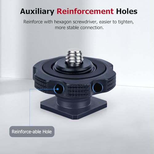 Cold Shoe Adapter with Dual 1/4 & 3/8 Screw Mount – Aluminum Alloy Camera Mount for Tripod, Microphone, LED Light, DSLR – Anti-Scratch Quick Release (62049)