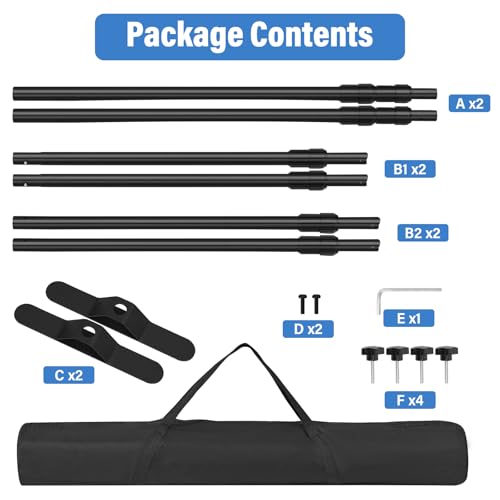 10 x 8 FT Banner Stand Kit, Adjustable Backdrop Stand for Parties, Heavy-Duty Photography Step and Repeat Stand with Portable Bag for Birthdays, Promotions, Exhibitions (Banner Not Included) - size: 10 x 8 ft