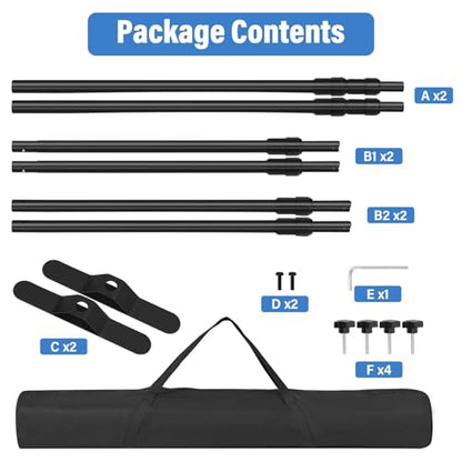 10 x 8 FT Banner Stand Kit, Adjustable Backdrop Stand for Parties, Heavy-Duty Photography Step and Repeat Stand with Portable Bag for Birthdays, Promotions, Exhibitions (Banner Not Included) - size: 10 x 8 ft