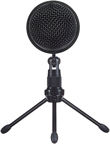 Amazon Basics Mini USB Condenser Microphone for Online Meeting, Gaming, Podcast, Black