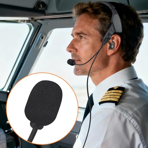 SOULWIT 4Pcs Mic Cover for Bose ProFlight 1/2 - Black | for ProFlight Aviation Headset Series 1/2