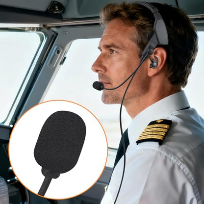 SOULWIT 4Pcs Mic Cover for Bose ProFlight 1/2 - Black | for ProFlight Aviation Headset Series 1/2