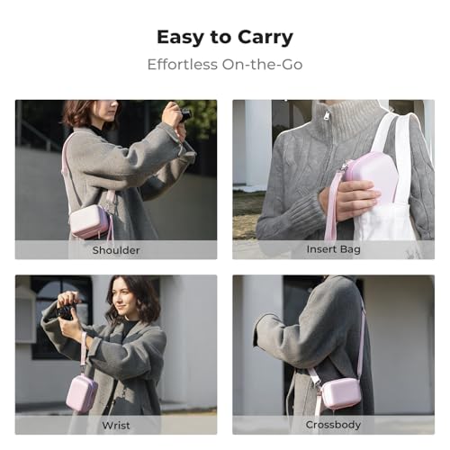 K&F CONCEPT Carrying Case for Digital Camera, Hard Shell Protective Travel Case Compatible with Ricoh GR III/GR IIIX/for Sony ZV-1 RX100/ for Canon G7X Mark III/G5X Mark II (Case Only) - color: Pink