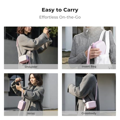 K&F CONCEPT Carrying Case for Digital Camera, Hard Shell Protective Travel Case Compatible with Ricoh GR III/GR IIIX/for Sony ZV-1 RX100/ for Canon G7X Mark III/G5X Mark II (Case Only) - color: Pink