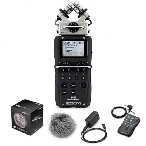 Zoom H5 Handy Recorder Bundle with APH5 Accessory Pack with Remote Controller, USB-Type AC Adapter and Hairy Windscreen (H5 + APH5 Accessory Pack)