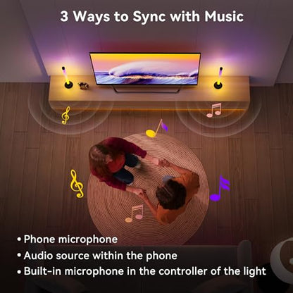 Ledagic Led Light Bar with Music Sync, Color Changing TV Backlight App & Remote Control, IC+RGB & W Smart RGB Light Bar, USB Powered Led Lights for TV, PC Room Monitor Backlight Gaming Accessories