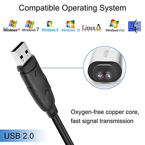 PS/2 to USB Adapter Keyboard Mouse Adapter Cable, PS/2 Female to USB A Male Plug with Chip, 2 PCS 2 in 1 PS-2 to USB 2.0 Converter Cord - color: Black - USB to PS/2 Cable