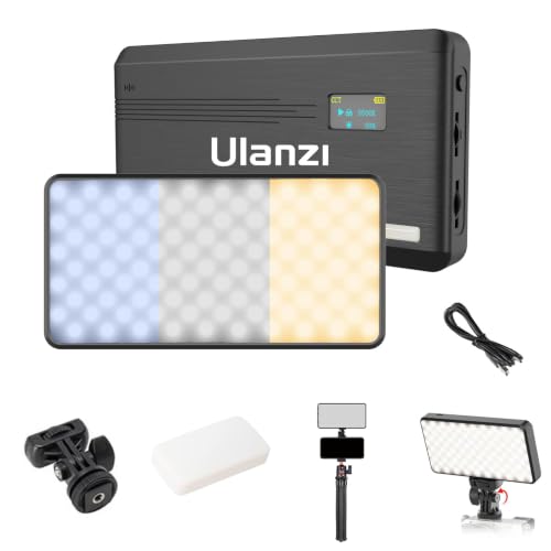 ULANZI VL200 Bi-Color LED Video Light, On-Camera Video Light, Type-C Rechargeable 5000mAh Mini Camera Light, 2500-9000K Ultra Bright Photo and Video Lighting, Fill Light, Potable Photography Lighting