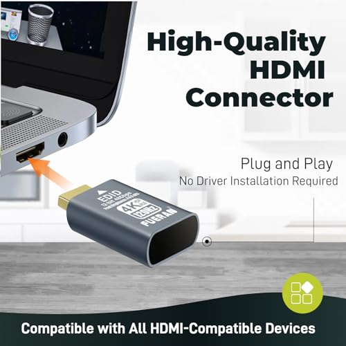 4K 120Hz HDMI 2.1 Dummy Plug – High-Resolution Virtual Display Emulator for PC, VR Headsets & Cryptocurrency Mining EDID Headless Ghost Display Adapter