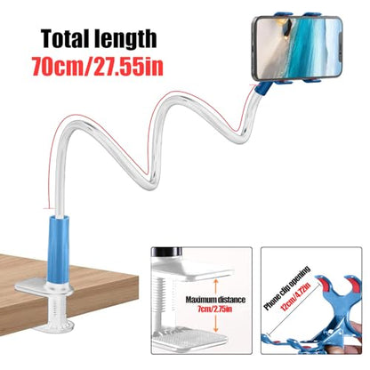 360-Degree Rotating Phone Stand, Adjustable Phone Holder for Desk, Flexible Phone Mount for Video Calls and Watching Videos - color: Blue