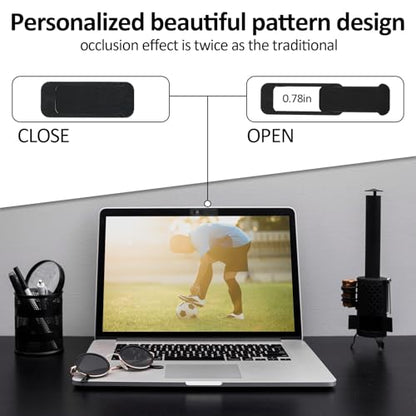 Ymapinc 4Pcs Camera Cover Laptop, Webcam Cover Slide for Privacy Safe Suitable for Computer Mobile Phones Laptops Tablets - Black