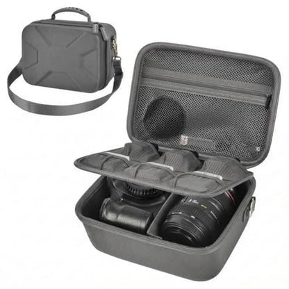 Comecase Hard Camera Case for Canon R50/R100/T7, for Sony A6400/ZV-E10 | Small Camera Bag with Hard EVA Shell, Adjustable Dividers, 6 Battery/SD Organizer Slots and Shoulder Strap, Case only, Grey - color: Grey