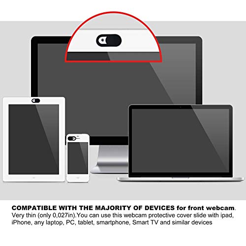 [6 Pack] Webcam Cover Slide 0.027in Ultra Thin Web Camera Cover fits Laptop, Desktop, PC, Macboook Pro, iMac, Mac mini, Computer, Smartphone,Protect Your Privacy and Security,Strong Adhensive-Black - color: black 6Pack