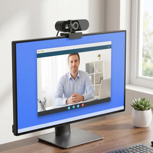 2K QHD Webcam with Auto Focus USB Plug & Play PC Camera with Privacy Cover & Noise Cancelling Mic for Video Conferencing - size: 2KAF One size fits all