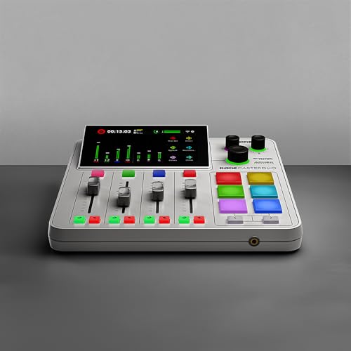 RØDE RØDECaster Duo Compact All-in-One Audio Production Solution for Podcasting, Streaming, Music Production and Content Creation (White) | Compact 2-Input Studio with Revolution Preamps, Built-in Series Iv Wireless Receiver, 5.5 Touchscreen, USB-C - colo