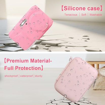 Case for Kodak PIXPRO FZ45 Digital Camera (Hard Case + Soft Silicone Cover) | Kodak PIXPRO FZ45 Digital Camera Hard Carrying Case and Soft Silicone Protective Case with Removable Lens Cover, Pink - color: Pink