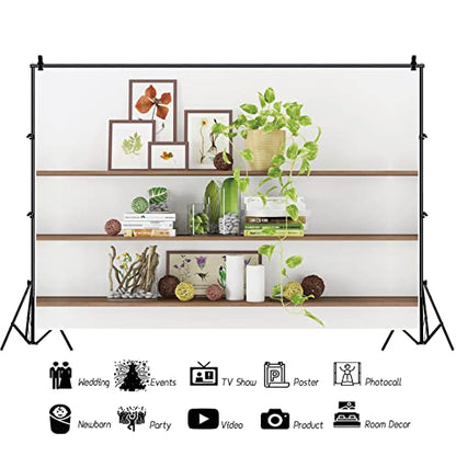 15x10ft Modern Living Room Backdrop Green Plant Bookcase Office Zoom Backdrop for Video Conference Zoom Screen Background for Home Office Background for Zoom Meeting Video Recording - size: 15x10ft