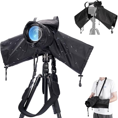 Mirrorless Camera Rain Cover with Openable Viewing Window & Strap Mountable Design Waterproof Camera Rain Coat for Sony A7RVI A7R VI V A7IV Canon EOS R6M2 R5M2 R8 R7 Rp for Nikon Z6III II Z7II Z8 Z50 - color: BLACK(Upgraded)