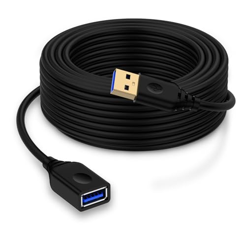 10FT 3.0A USB Extension to USB Extender Cable,USB A Extension Power Cords,USBA Male to Female Hub Fast Data Transfer Wire for HP Printer Webcam Flash Drive Hard Drive Camera Mouse