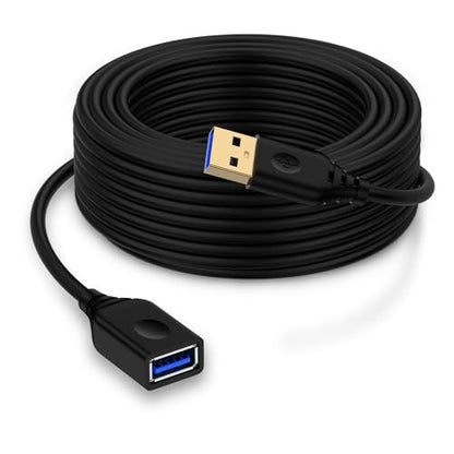10FT 3.0A USB Extension to USB Extender Cable,USB A Extension Power Cords,USBA Male to Female Hub Fast Data Transfer Wire for HP Printer Webcam Flash Drive Hard Drive Camera Mouse