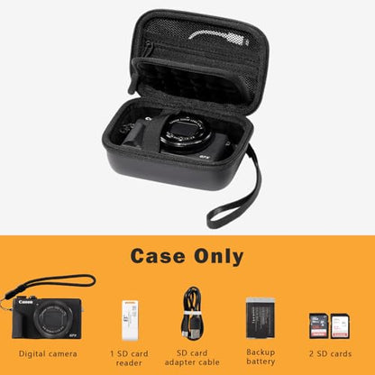 ProCase Hard Shell Digital Camera Case for Canon G7X Mark III, Sony Cybershot, PowerShot SX740, Ricoh GR III, Kodak Pixpro, Compact Small Cameras Travel Carrying Storage Bag Fathers Day Gift-Black - color: Black