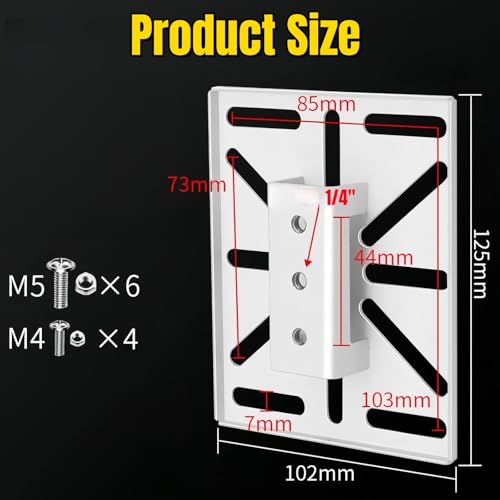 Telescoping Security Camera Mount (20-40cm/7.9-15.7in) with 1/4" Screw Interface & Adapter Plate - Aluminum Bracket for Universal Camera Compatibility, Indoor/Outdoor Use