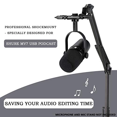 MV7 Shock Mount Reduces Vibration Noise Matching Mic Boom Arm Stand, Compatible for Shure MV7 Mic by YOUSHARES - color: Shure MV7 Shock Mount