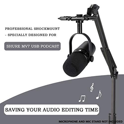 MV7 Shock Mount Reduces Vibration Noise Matching Mic Boom Arm Stand, Compatible for Shure MV7 Mic by YOUSHARES - color: Shure MV7 Shock Mount